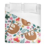 Floral Sloth  Duvet Cover (Full/ Double Size)