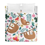 Floral Sloth  Duvet Cover Double Side (Full/ Double Size)