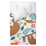 Floral Sloth  Duvet Cover Double Side (Single Size)