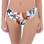 Floral Sloth  Reversible Classic Bikini Bottoms