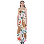 Floral Sloth  Empire Waist Maxi Dress