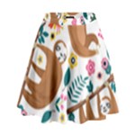 Floral Sloth  High Waist Skirt