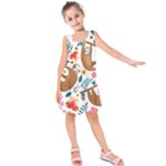 Floral Sloth  Kids  Sleeveless Dress