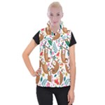 Floral Sloth  Women s Button Up Vest