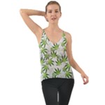 Gray Cannabis Marijuana Chiffon Cami