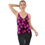 Dark Pink Cannabis Marijuana Chiffon Cami