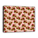 vintage strawberries Canvas 14  x 11  (Stretched)