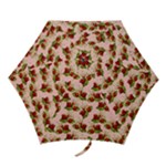 vintage strawberries Mini Folding Umbrella