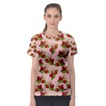 vintage strawberries Women s Sport Mesh Tee