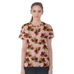 vintage strawberries Women s Cotton Tee