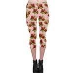 vintage strawberries Capri Leggings 