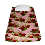 vintage strawberries Fitted Sheet (Single Size)