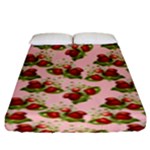 vintage strawberries Fitted Sheet (King Size)