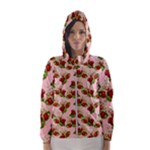 vintage strawberries Hooded Windbreaker (Women)