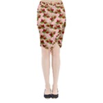 vintage strawberries Midi Wrap Pencil Skirt