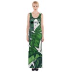 Banana Leaf Maxi Thigh Split Dress