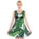 Banana Leaf V-Neck Sleeveless Dress