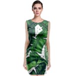 Banana Leaf Sleeveless Velvet Midi Dress