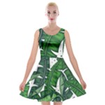 Banana Leaf Velvet Skater Dress