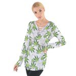 Gray Cannabis Marijuana Tie Up Tee