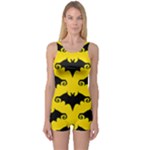 yellow bats One Piece Boyleg Swimsuit