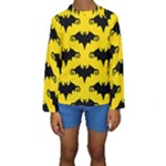 yellow bats Kids  Long Sleeve Swimwear