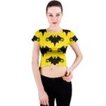 yellow bats Crew Neck Crop Top