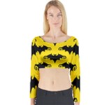 yellow bats Long Sleeve Crop Top