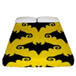 yellow bats Fitted Sheet (Queen Size)