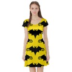 yellow bats Short Sleeve Skater Dress