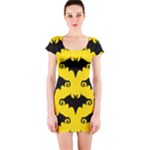 yellow bats Short Sleeve Bodycon Dress