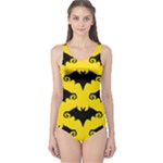 yellow bats One Piece Swimsuit