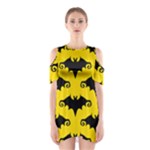 yellow bats Shoulder Cutout One Piece Dress