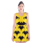 yellow bats Scoop Neck Skater Dress