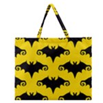 yellow bats Zipper Large Tote Bag