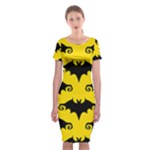 yellow bats Classic Short Sleeve Midi Dress