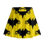 yellow bats Mini Flare Skirt