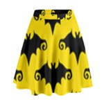 yellow bats High Waist Skirt