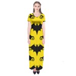 yellow bats Short Sleeve Maxi Dress