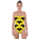 yellow bats Tie Back One Piece Swimsuit