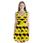 yellow bats Split Back Mini Dress 