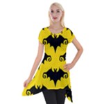 yellow bats Short Sleeve Side Drop Tunic