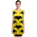 yellow bats Sleeveless Velvet Midi Dress