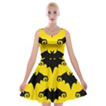 yellow bats Velvet Skater Dress