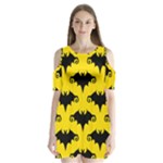 yellow bats Shoulder Cutout Velvet One Piece