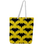 yellow bats Full Print Rope Handle Tote (Large)