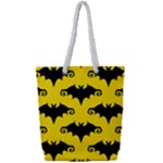 yellow bats Full Print Rope Handle Tote (Small)