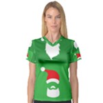 Christmas Santa Beard V-Neck Sport Mesh Tee