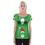 Christmas Santa Beard Cap Sleeve Top