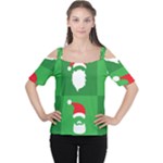 Christmas Santa Beard Cutout Shoulder Tee